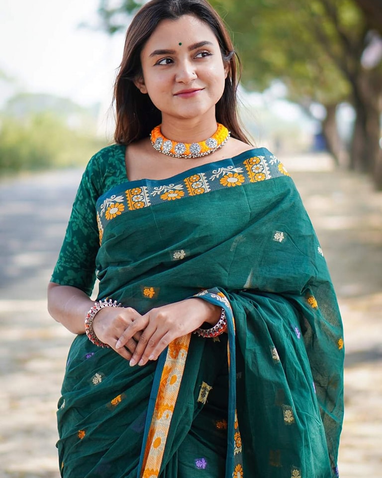 অরিজিনাল টেকলী সুতি শাড়ি।CS-22