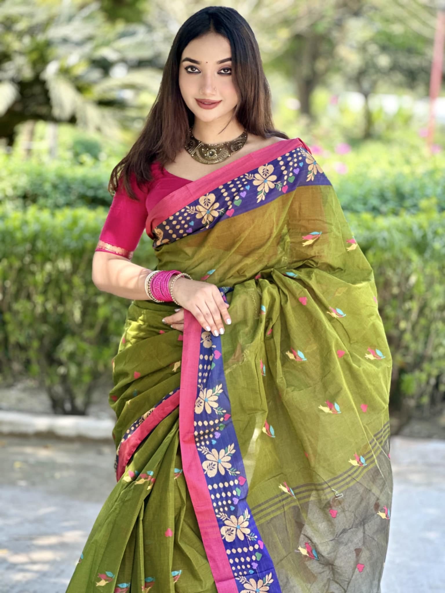 অরিজিনাল টেকলী সুতি শাড়ি।CS-10