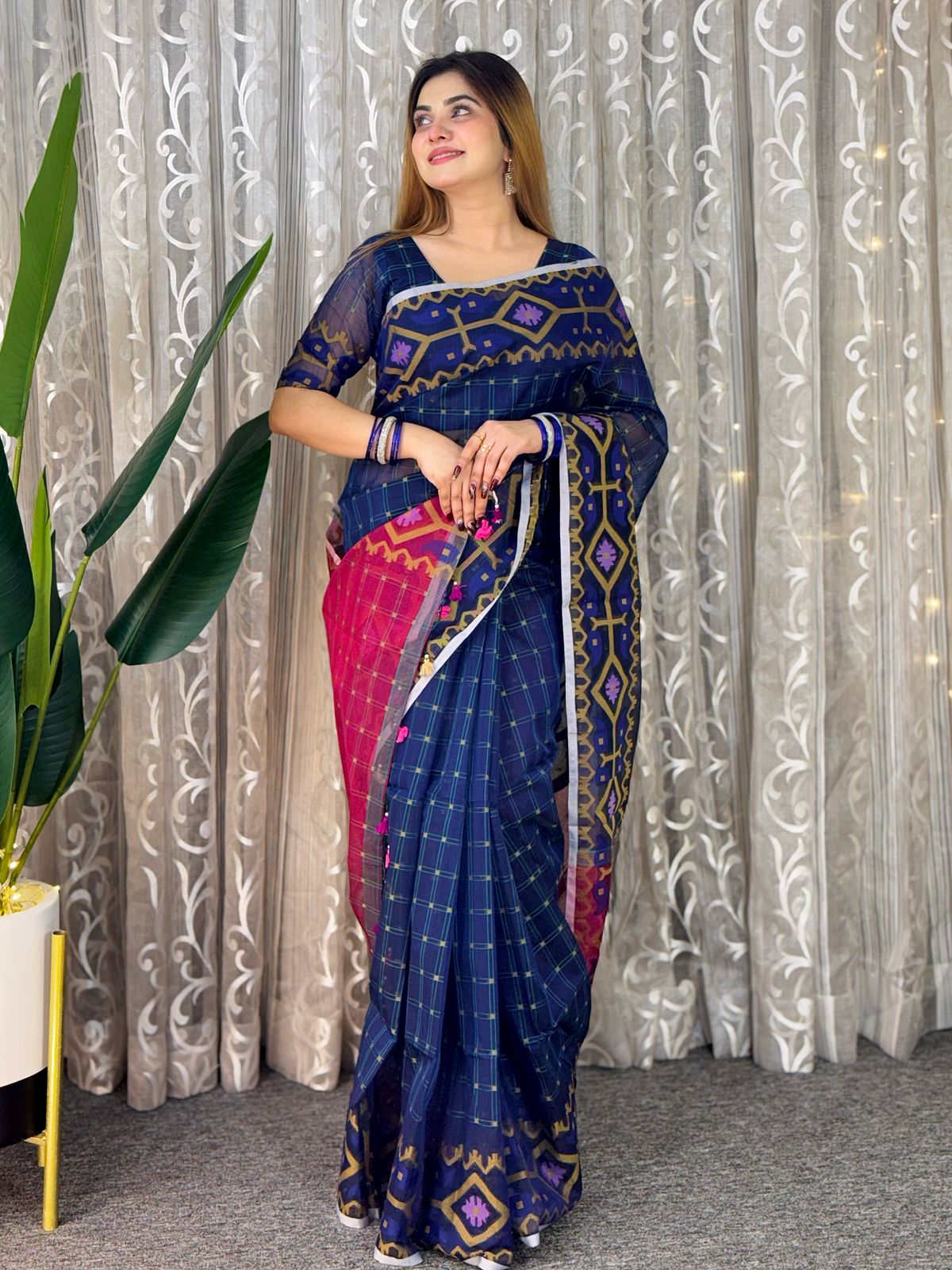 অরিজিনাল টেকলী সুতি শাড়ি।CS-29