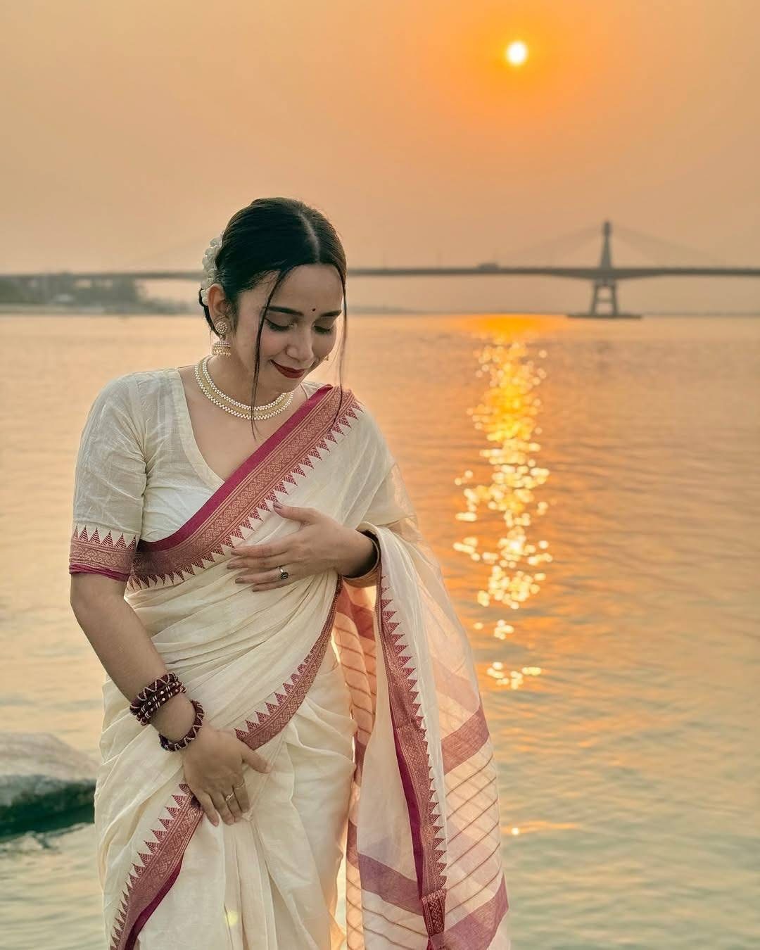 অরিজিনাল টেকলী সুতি শাড়ি।CS-33