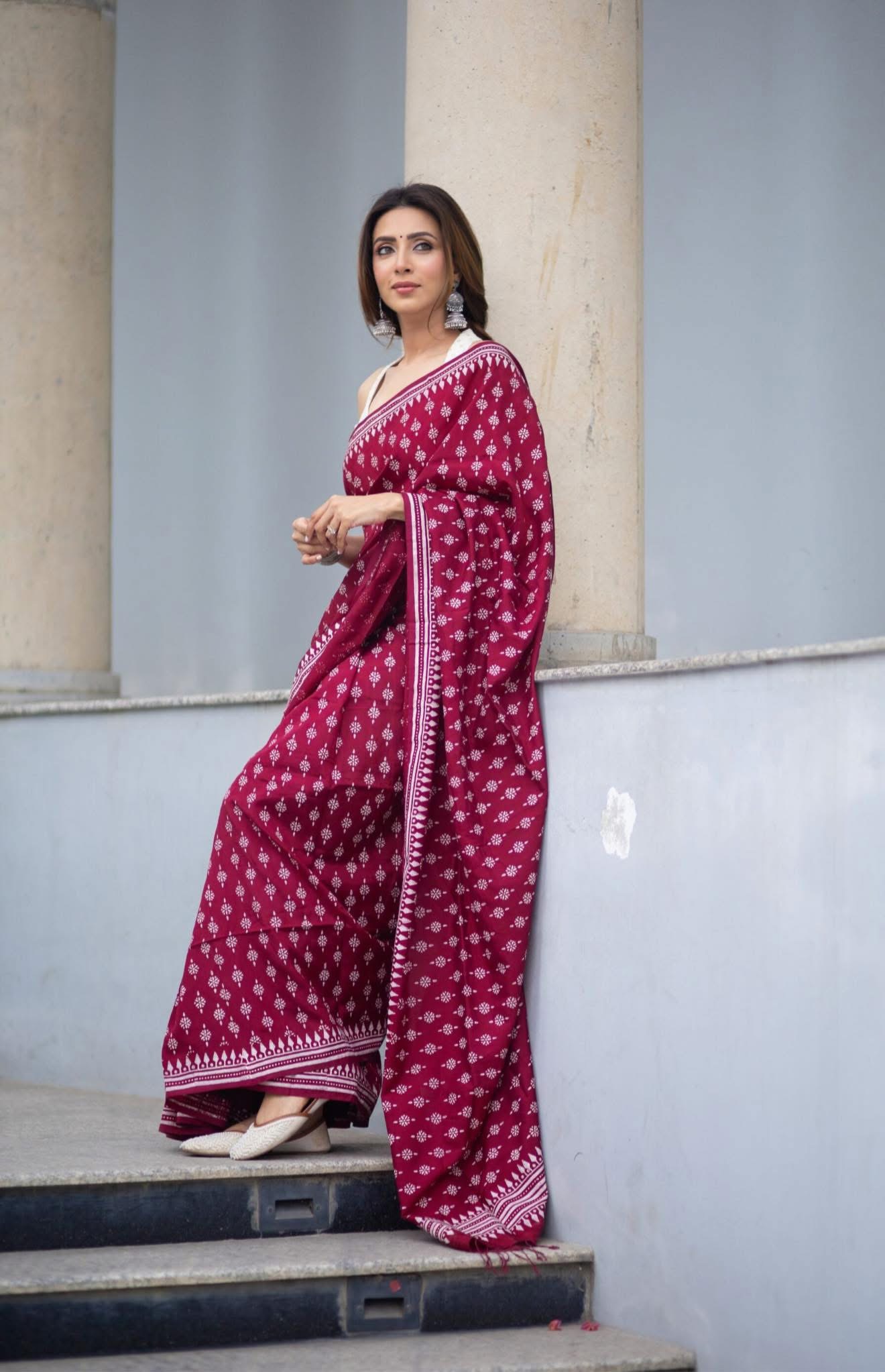 New Batik Design Digital Printed Saree With Blouse Piece | BDS-05