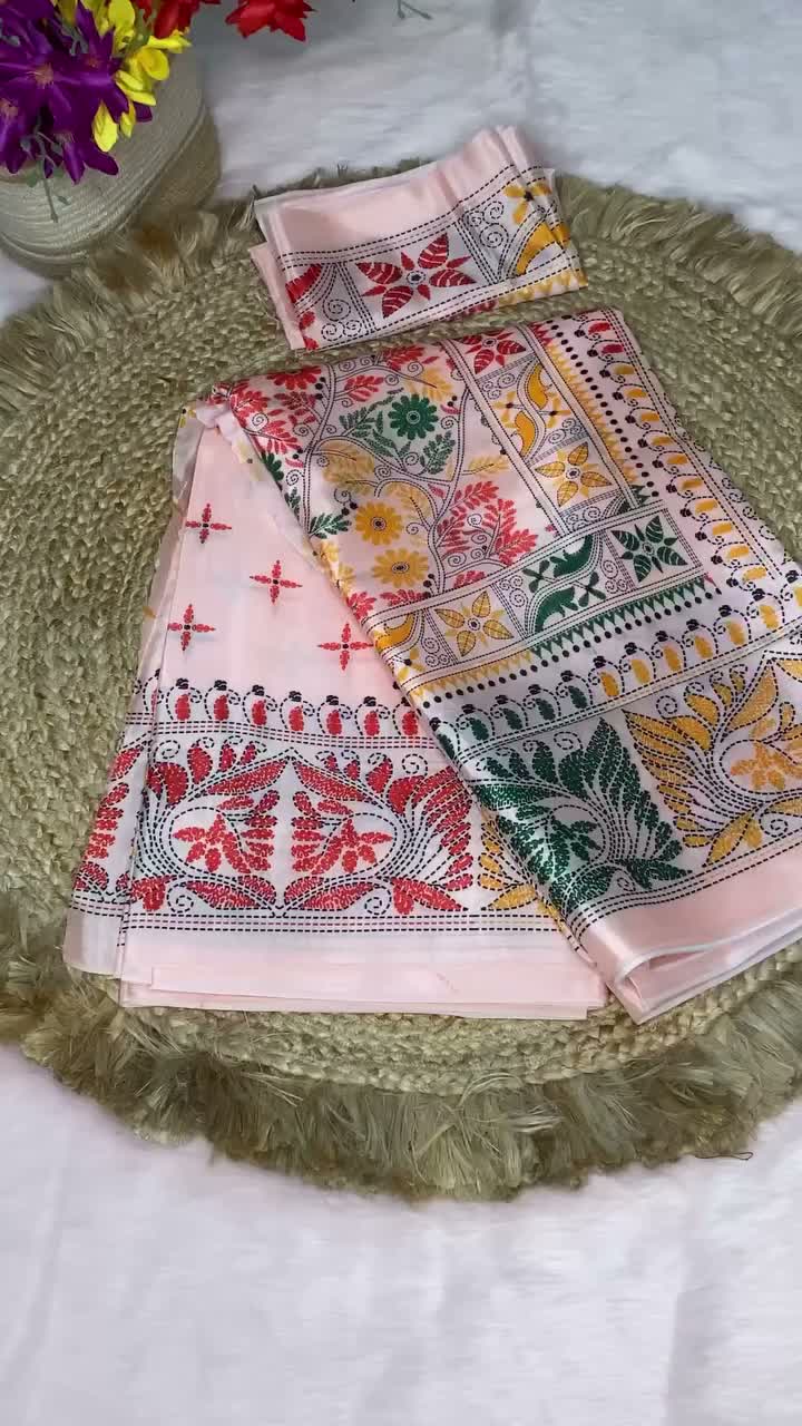 Pure Soft Silk Kanta Stich Design Saree With Blouse Piece | DG-147