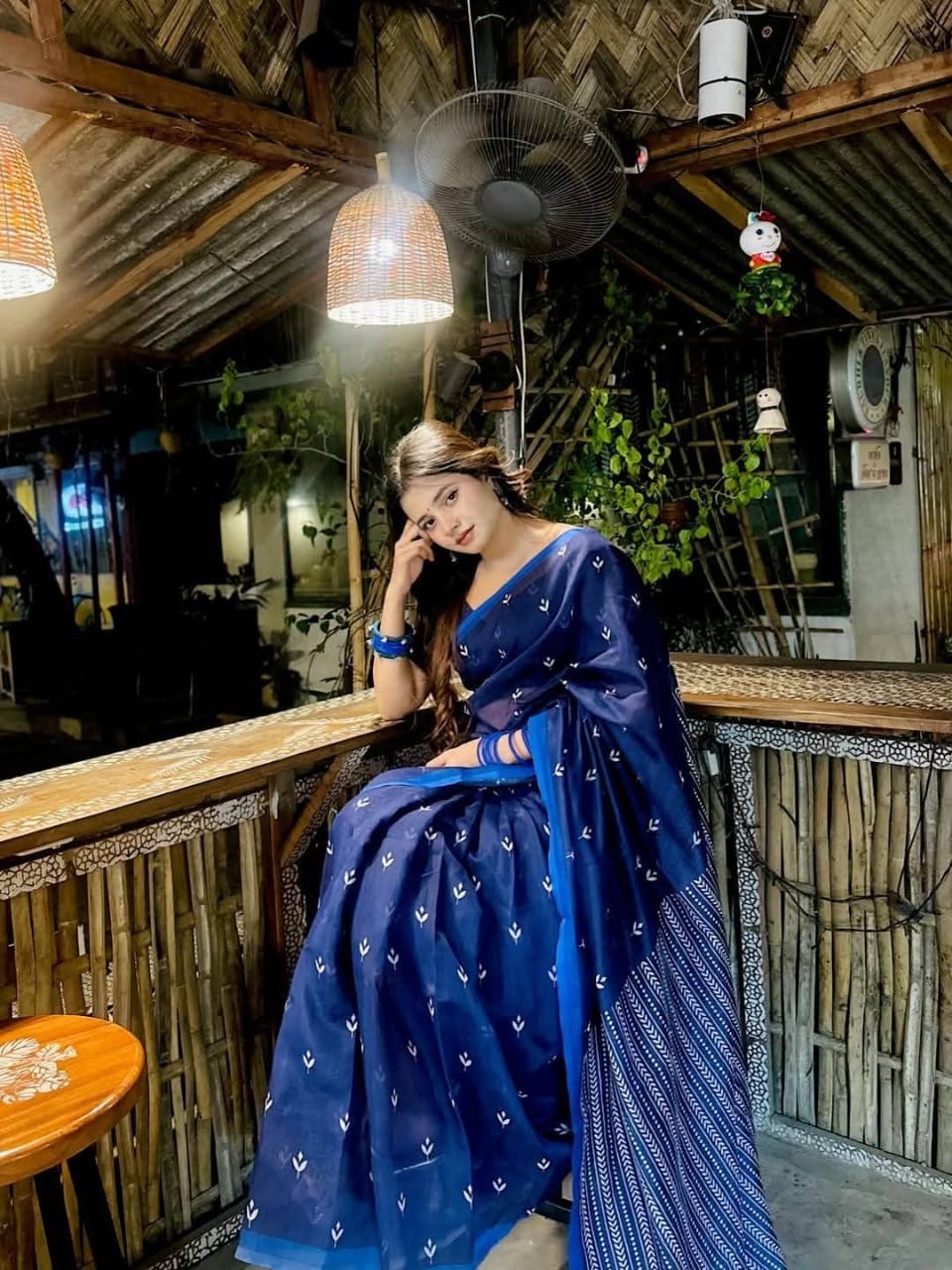 Semi Moslin Silk Digital Printed Saree With Blouse Piece | BDS-16