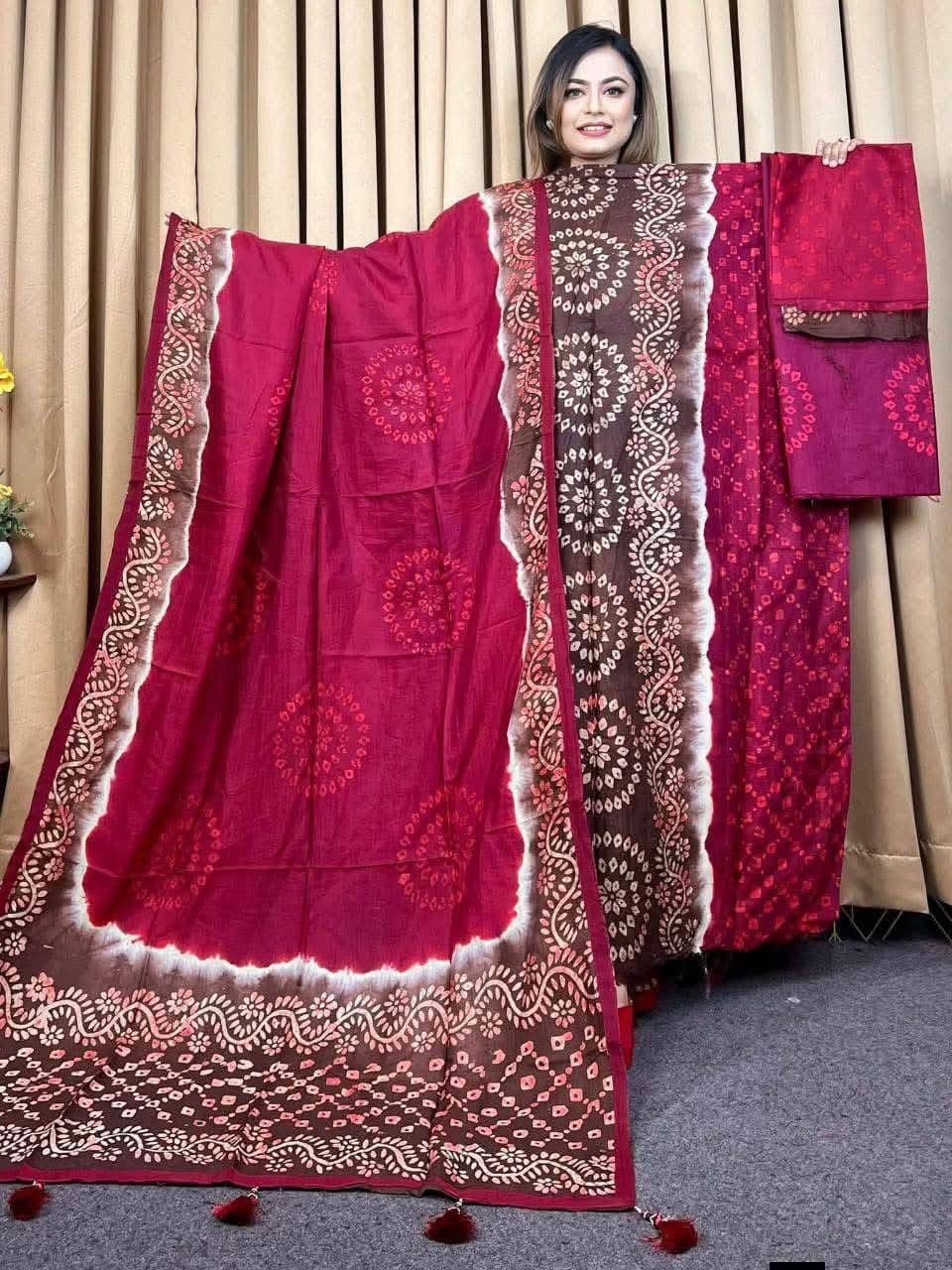 Tye Dye Batik Unstitch Three Piece | TDB-07