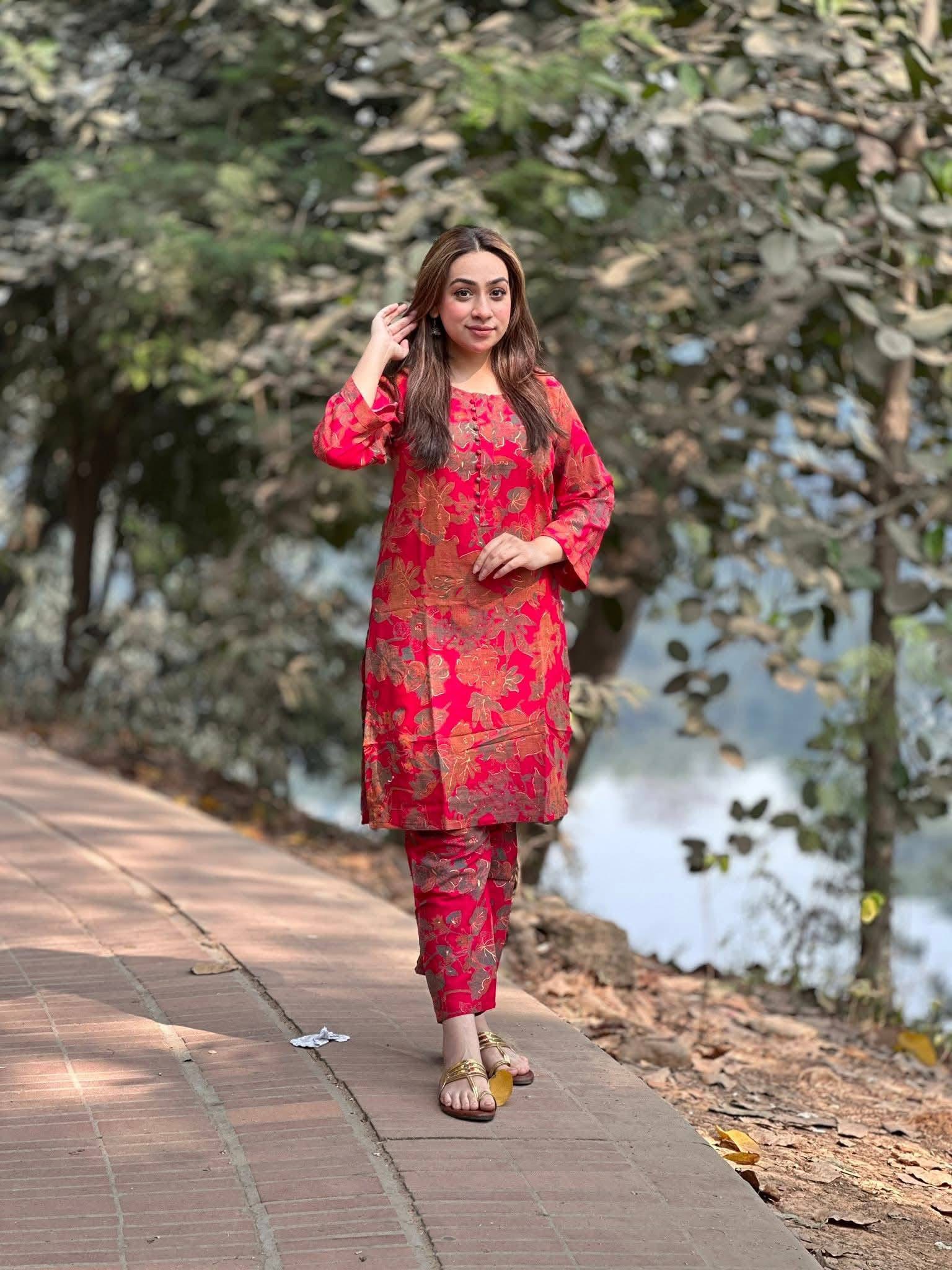 Maisha Gold Cotton Readymade Two Piece | DPD-06