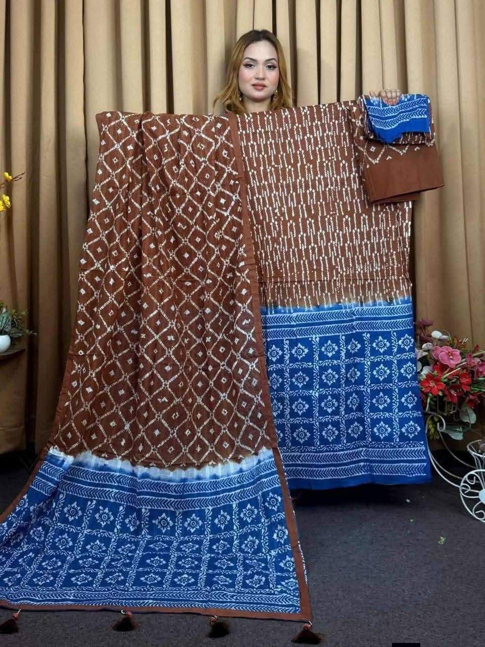Tye Dye Batik Unstitch Three Piece |