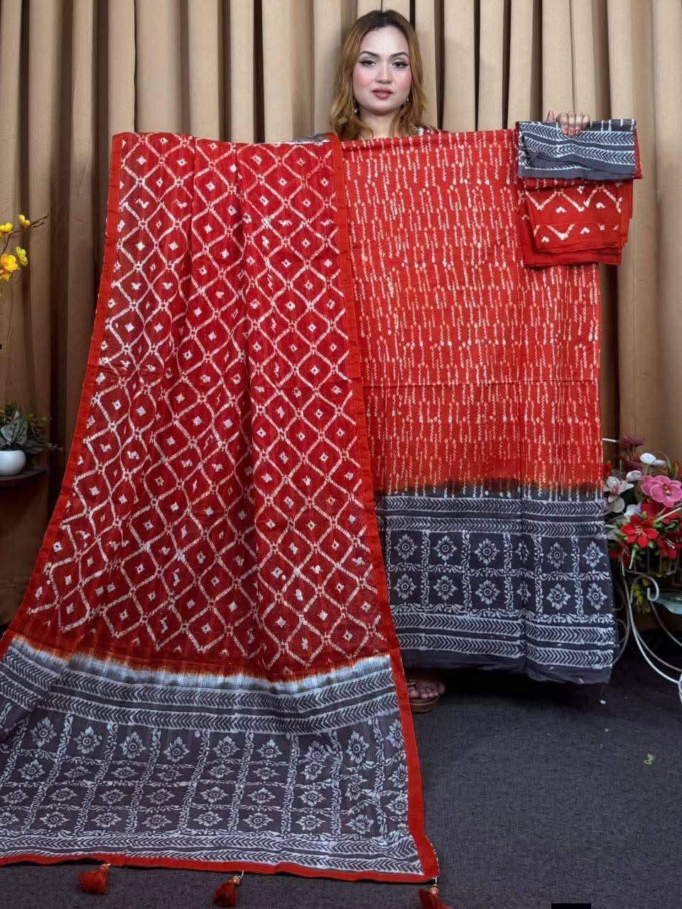 Tye Dye Batik Unstitch Three Piece |
