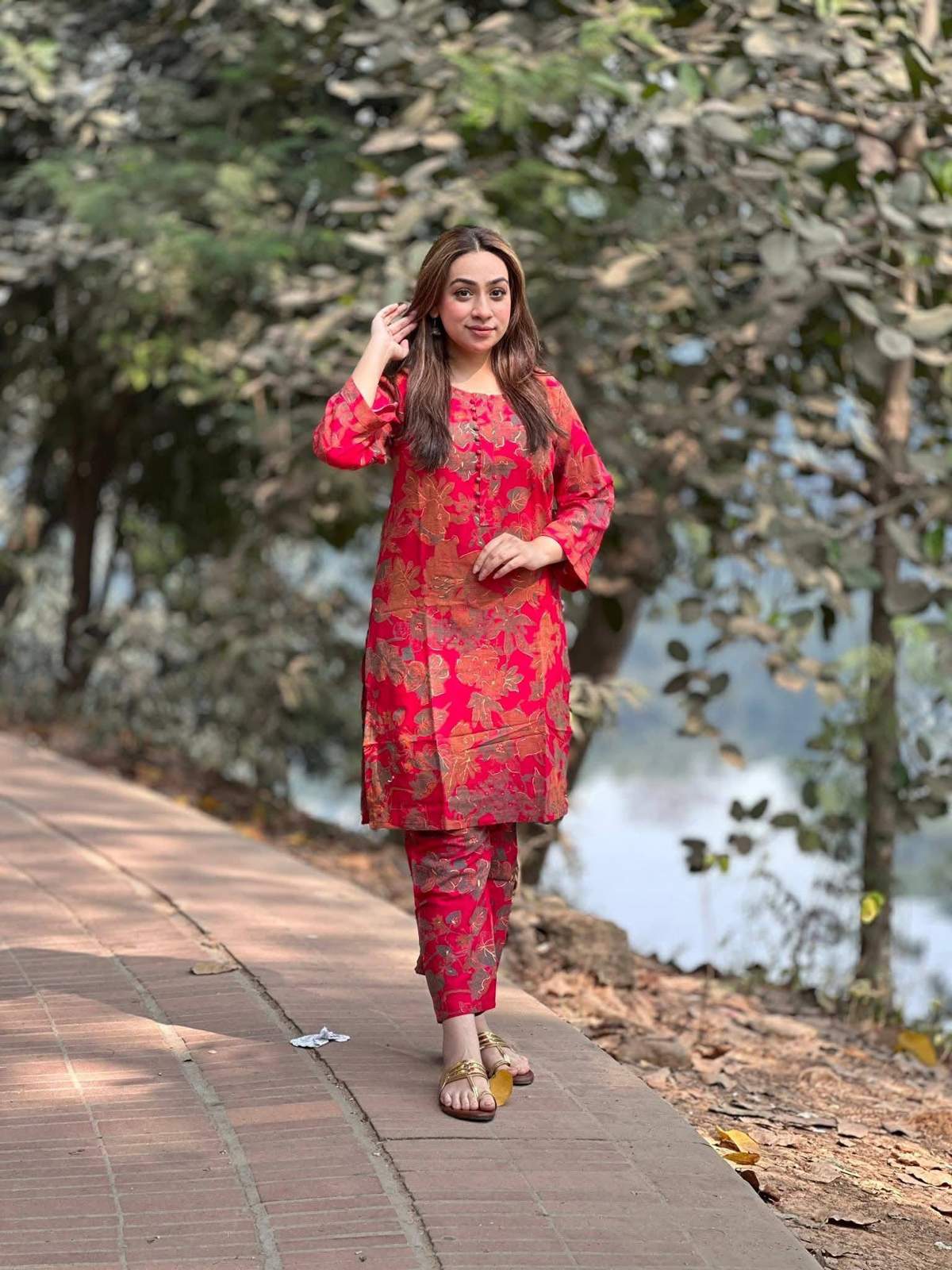 Maisha Gold Cotton Readymade Two Piece | DPD-06