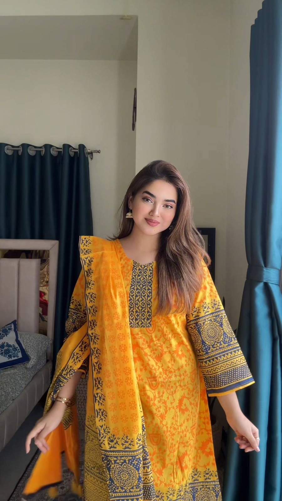 প্রিমিয়াম কটন কাঠব্লকের থ্রি পিস | Code-2414