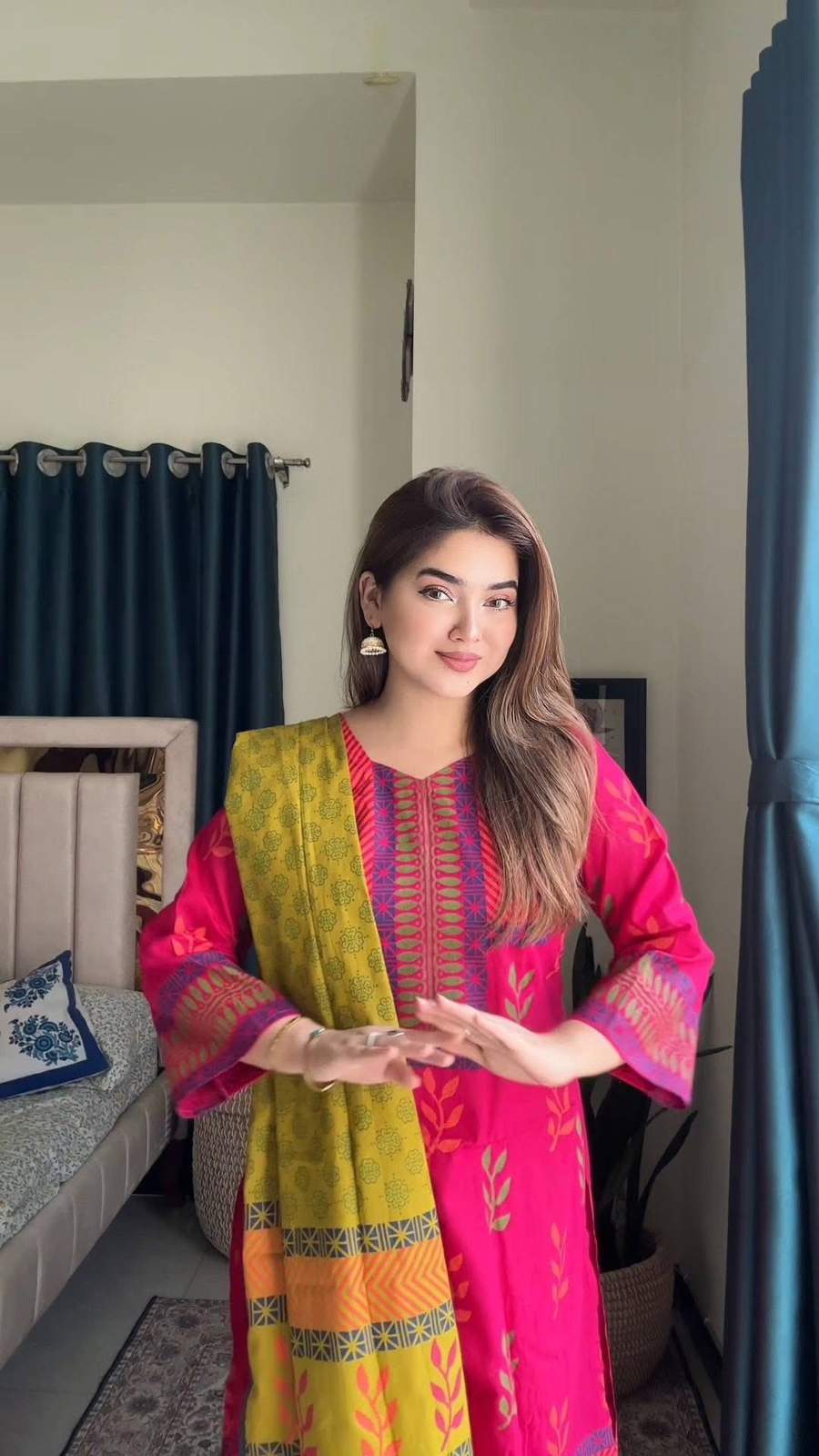 প্রিমিয়াম কটন কাঠব্লকের থ্রি পিস | Code-2411