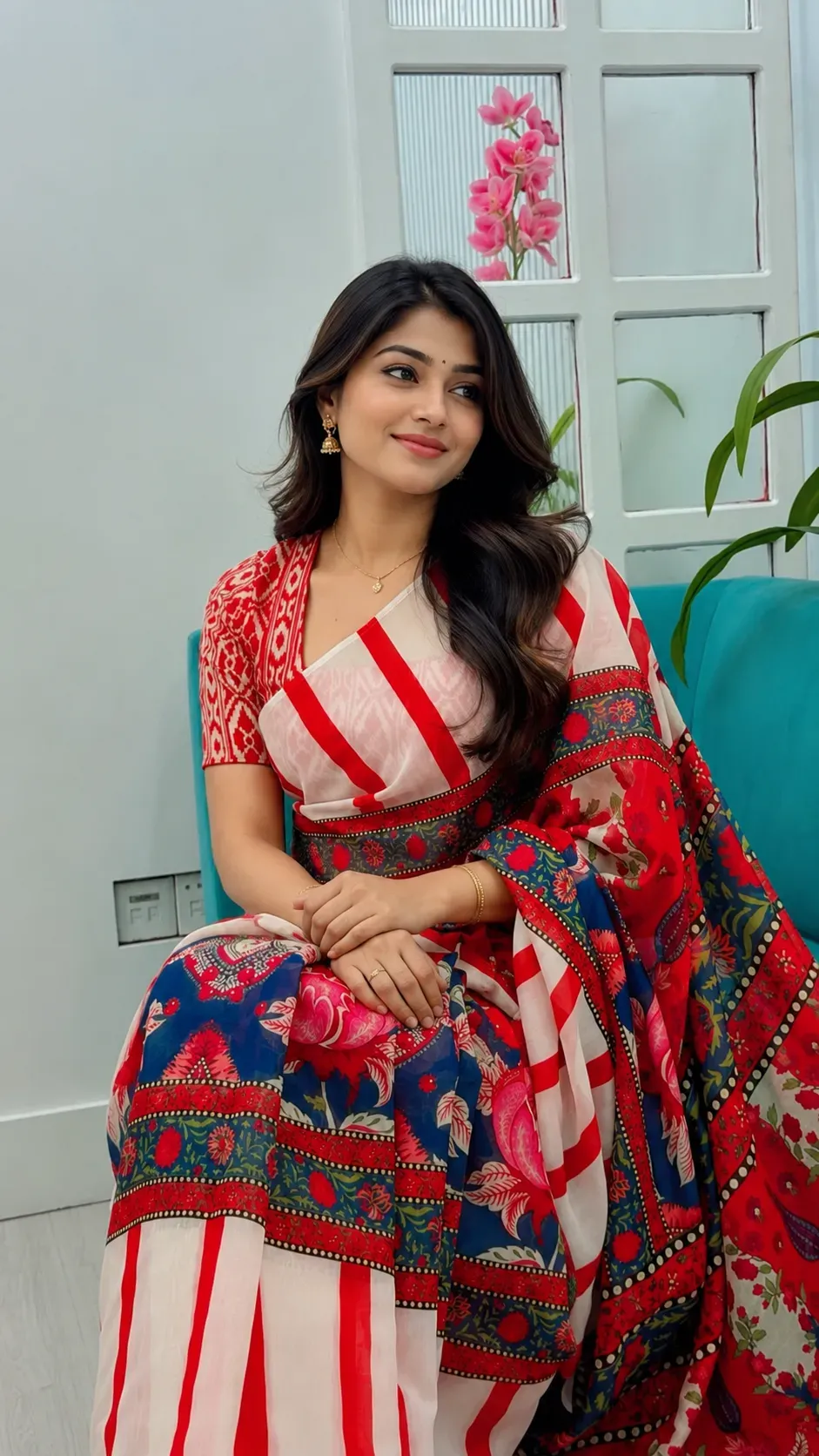 Semi Moslin Silk Digital Printed Saree With Blouse Piece |